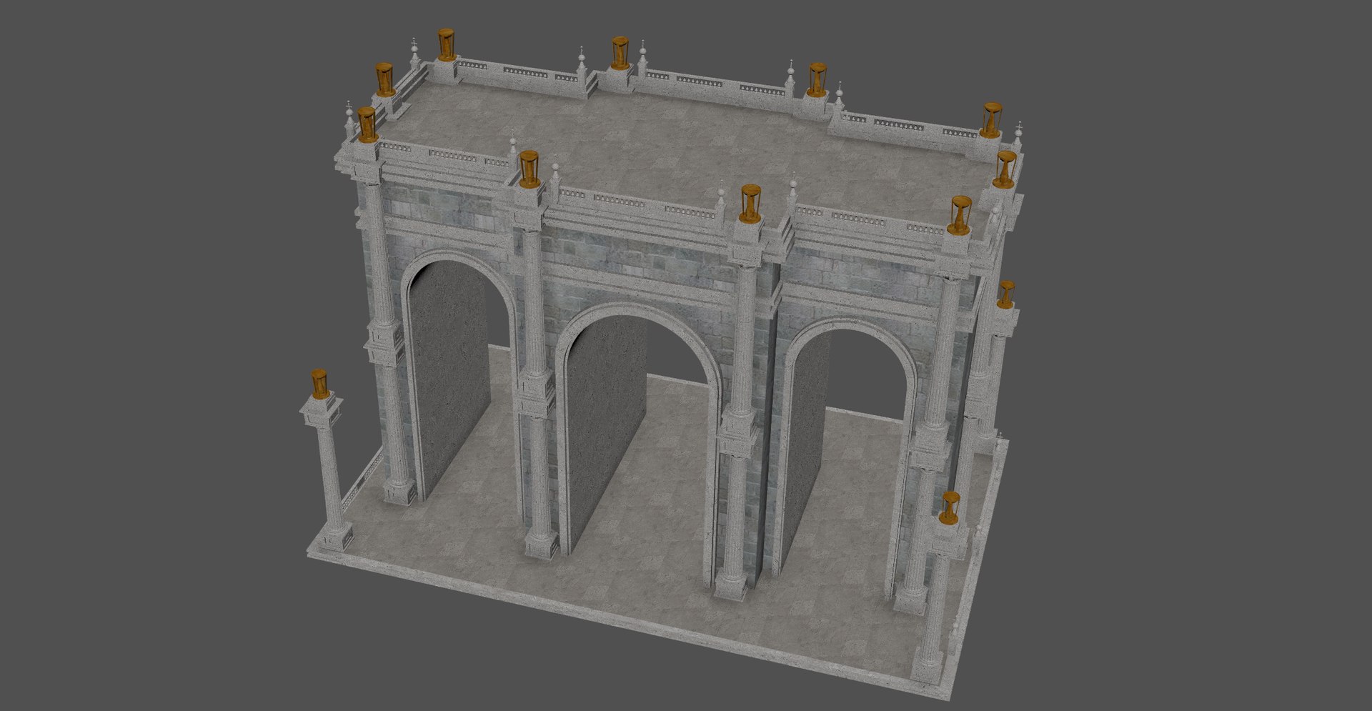Roman Arch Gate V2 3D Model - TurboSquid 2340930
