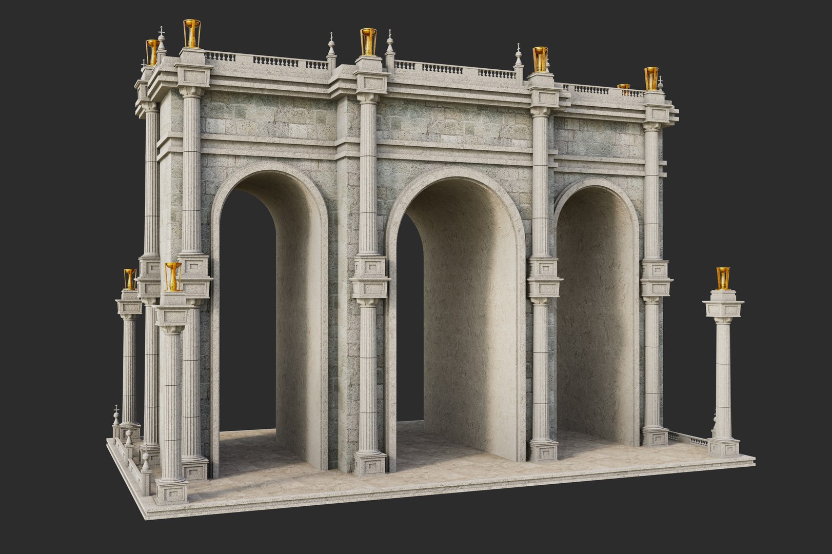 Roman Arch Gate V2 3D Model - TurboSquid 2340930