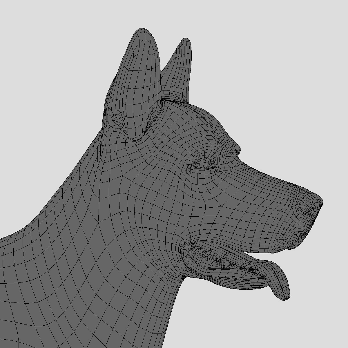 german shepherd fur animations 3d model