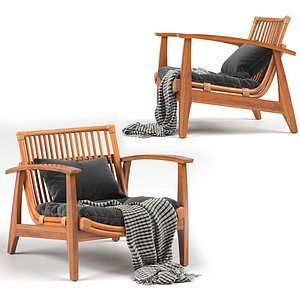 3D rattan chair lounge model