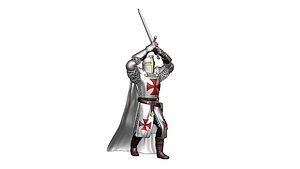 3D model Knights Templar Crusader 7