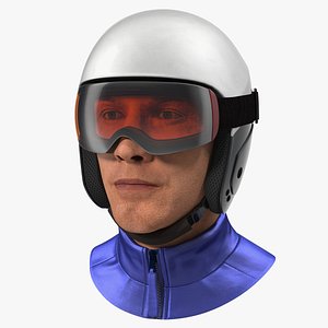 Skier Head in Helmet 3D Model
