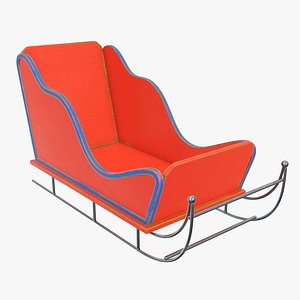 3D sleight claus santa model