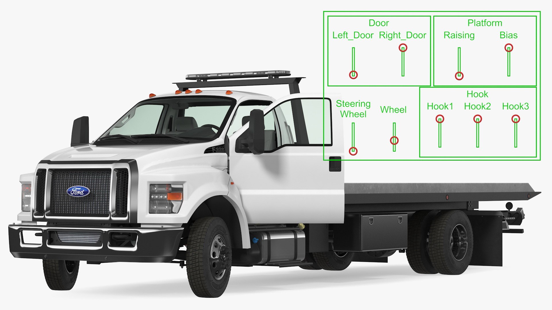 Ford F650 Tow Truck 2019 Rigged 3D model preview
