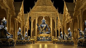 3D golden buddha palace