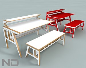 3d 3ds bench table