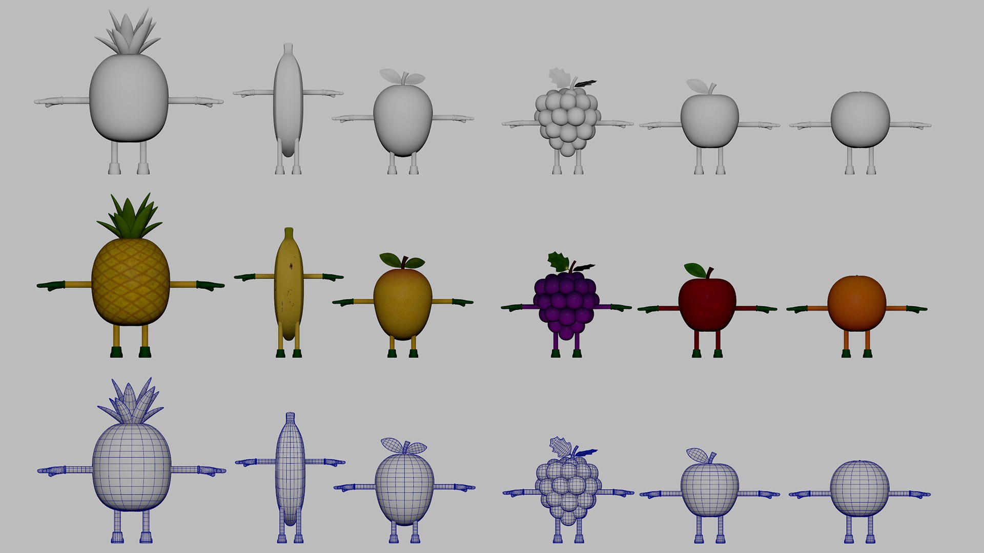 3D Fruits 3D Characters Pack model https://p.turbosquid.com/ts-thumb/vo/VNLqjD/pX/fruitcharacters_02/png/1767160574/1920x1080/fit_q87/18a96ba9d68d39296642e7bfdd12a23c47f2c4dc/fruitcharacters_02.jpg