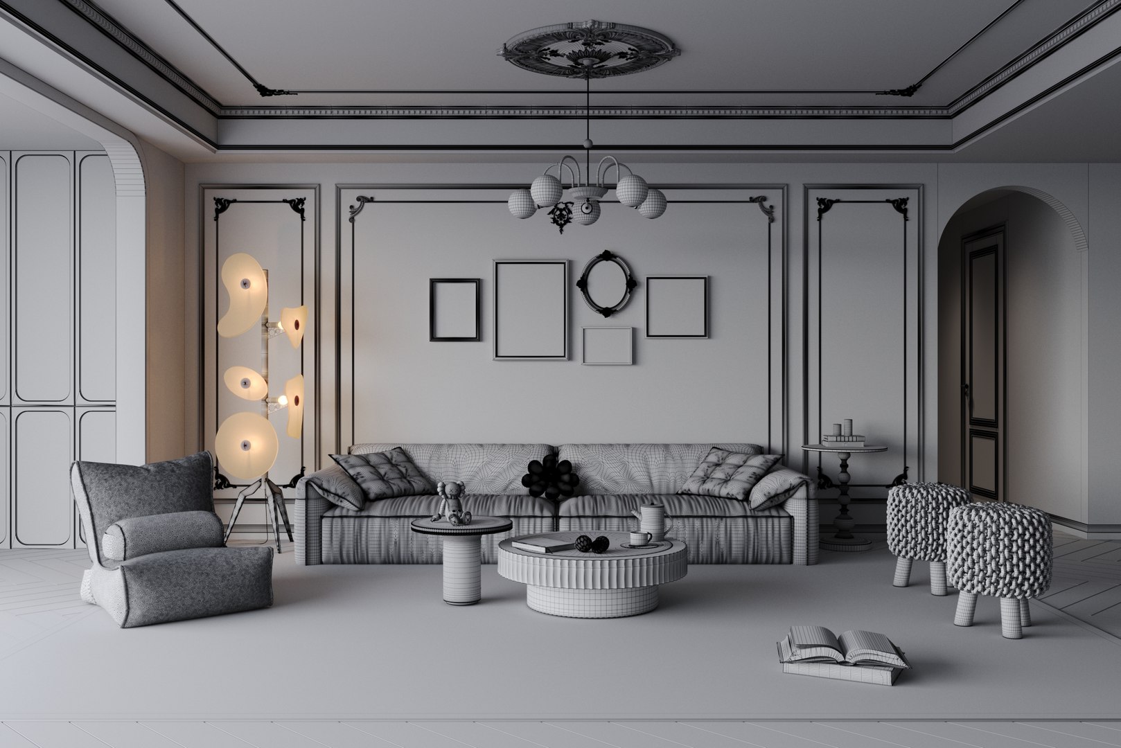 Living Room Set 8 3D Model - TurboSquid 2225364
