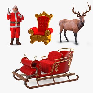 Santa Accessories Collection 3D model