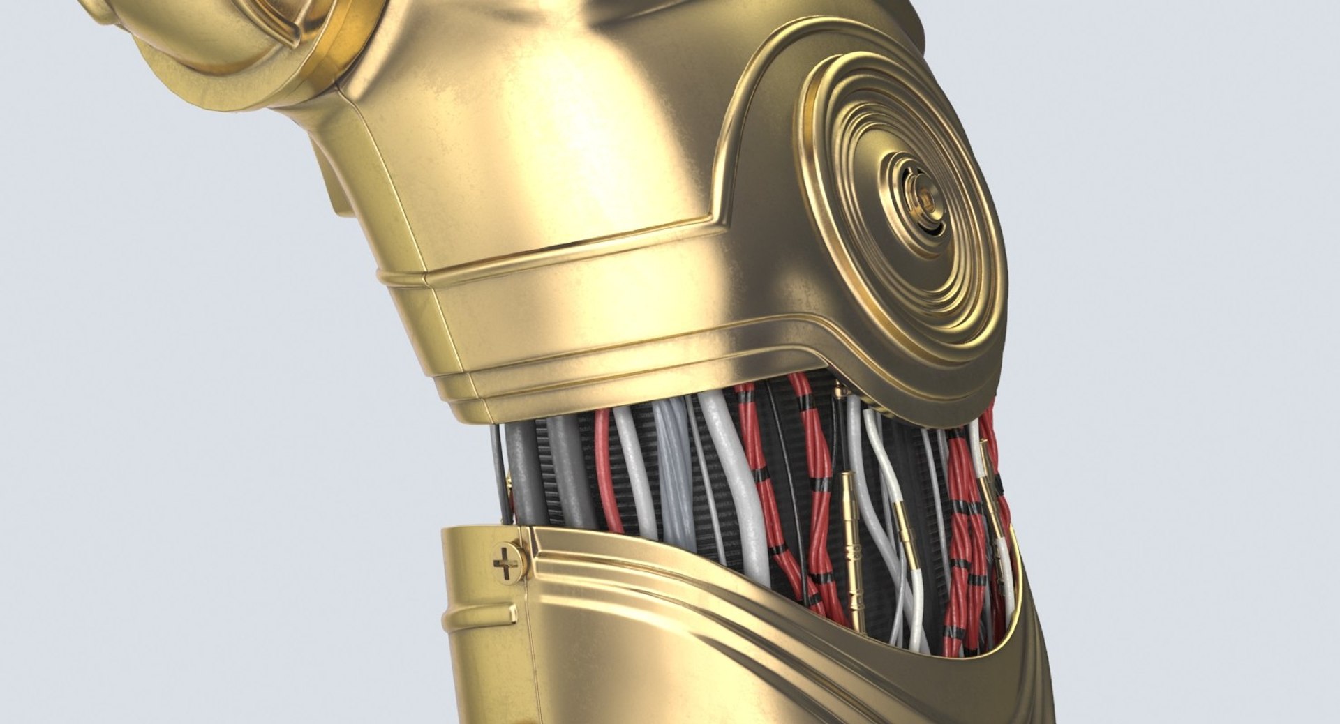3d Posed C3po Pack Model