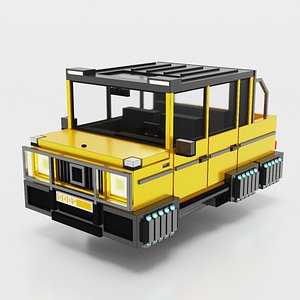 Voxel 3D Model 0005 Cute Flying Car model