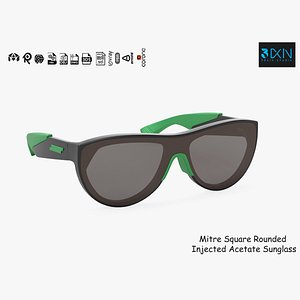 Mitre Square Rounded Injected Acetate Sunglass
