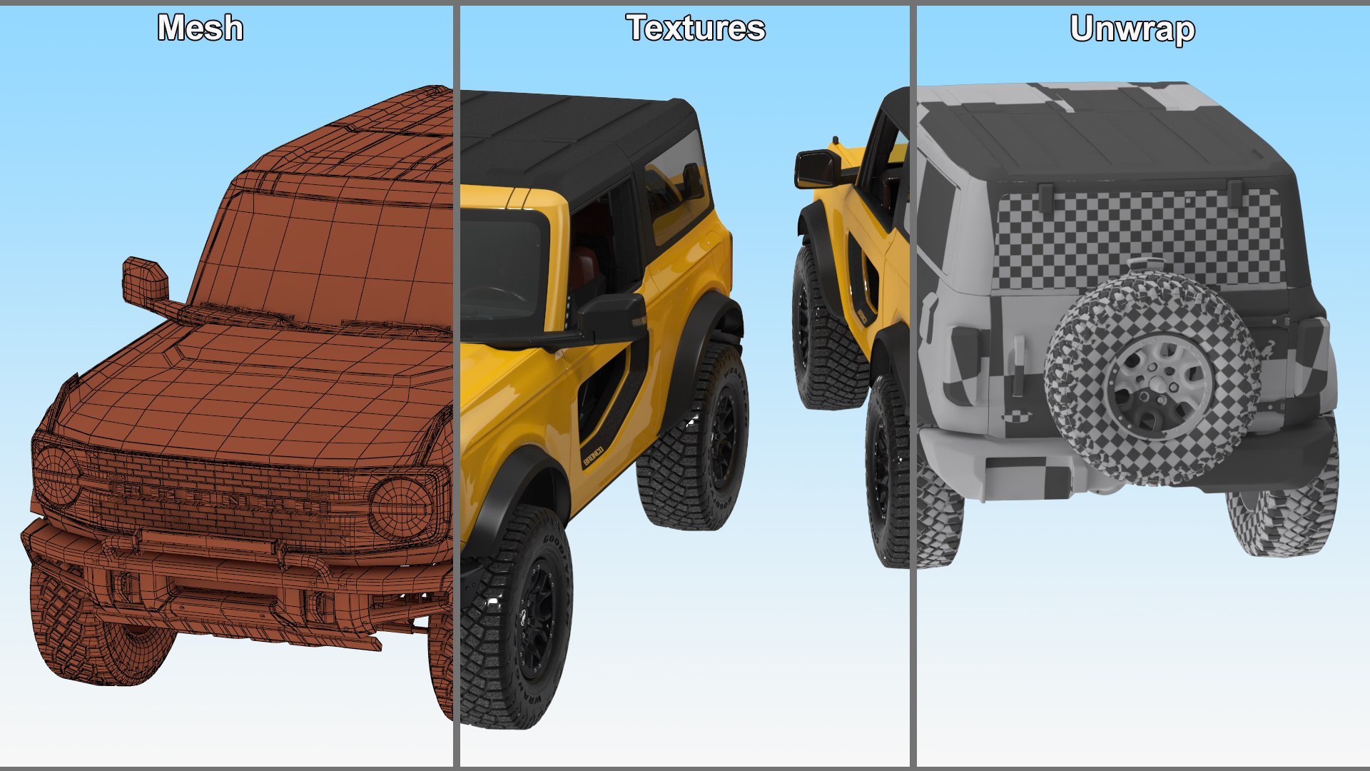 3D Ford Bronco 2021 Two Door 4X4 Simple Interior model https://p.turbosquid.com/ts-thumb/vo/hB13Pm/mD/fordbronco2021twodoor4x4simpleinteriormb3dmodel040/jpg/1691678200/1920x1080/fit_q87/2801c89314b98164699a985237f5980b77f8c36b/fordbronco2021twodoor4x4simpleinteriormb3dmodel040.jpg