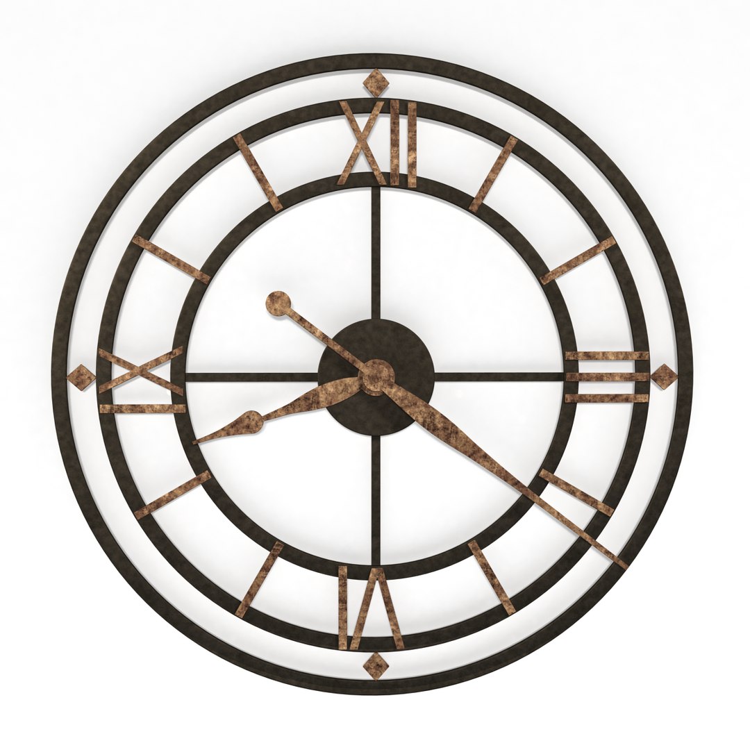 3d model analog decorative wall clock