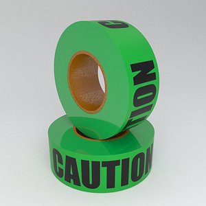 Caution Tape Green 3D model