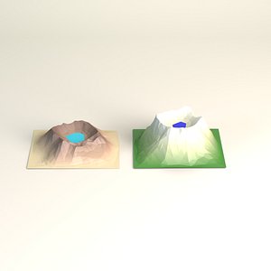 volcanic craters 3d model