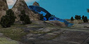 3D Stylized Waterfall  Lake Landscape
