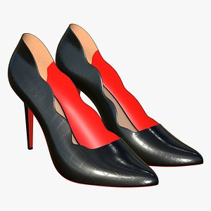 Leather Shoes Women High Heels 3D model