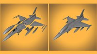 F-16 Fighting Falcon Scale 1-48 STL Files 3D Print  Ready