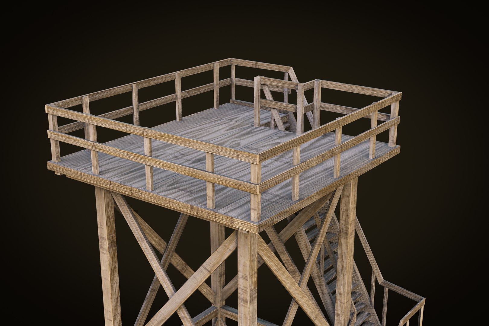 Lookout Tower PBR Low-poly 3D Model Model - TurboSquid 2275565
