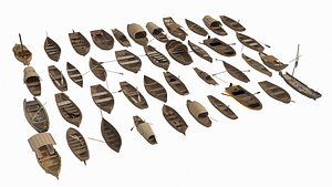 3D Chinese style wooden boats  wooden boats  sailboats  and yachts model