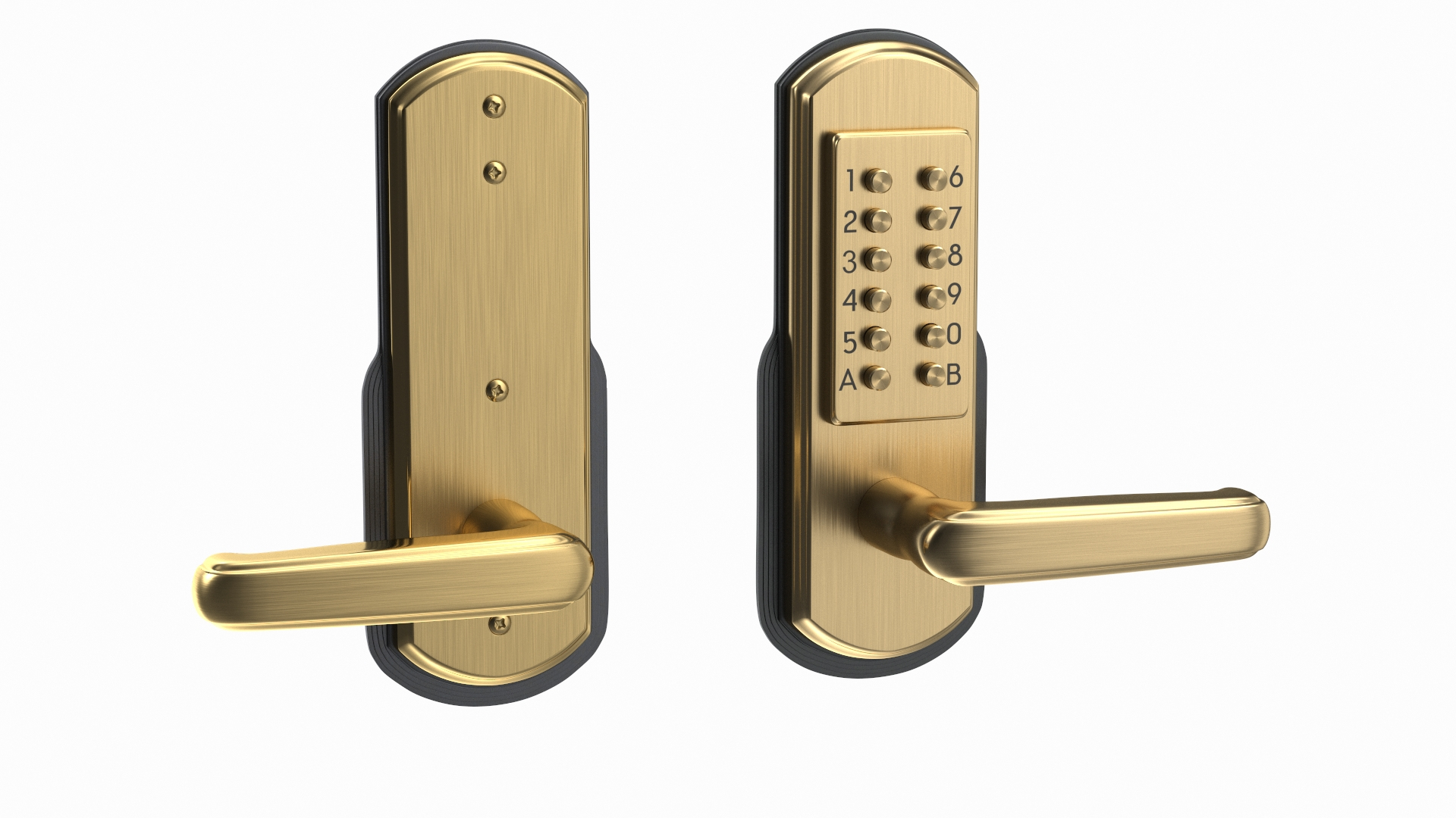 Push Button Door Lock Gold Model TurboSquid 1889258