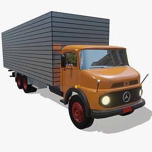 MB 1113 6x2 box truck low poly