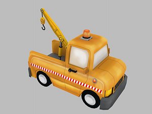 3D cartoon tow truck model