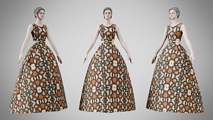 Dress 32 Abstract Organic Mosaic 3D model