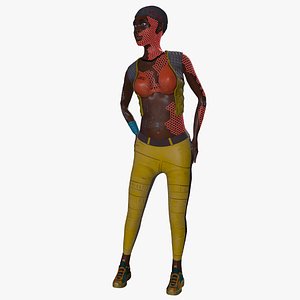 3D Amelia Female character cyberpunk style Low-poly 3D model