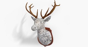 Faux Deer Head - Wood and Newspaper design.