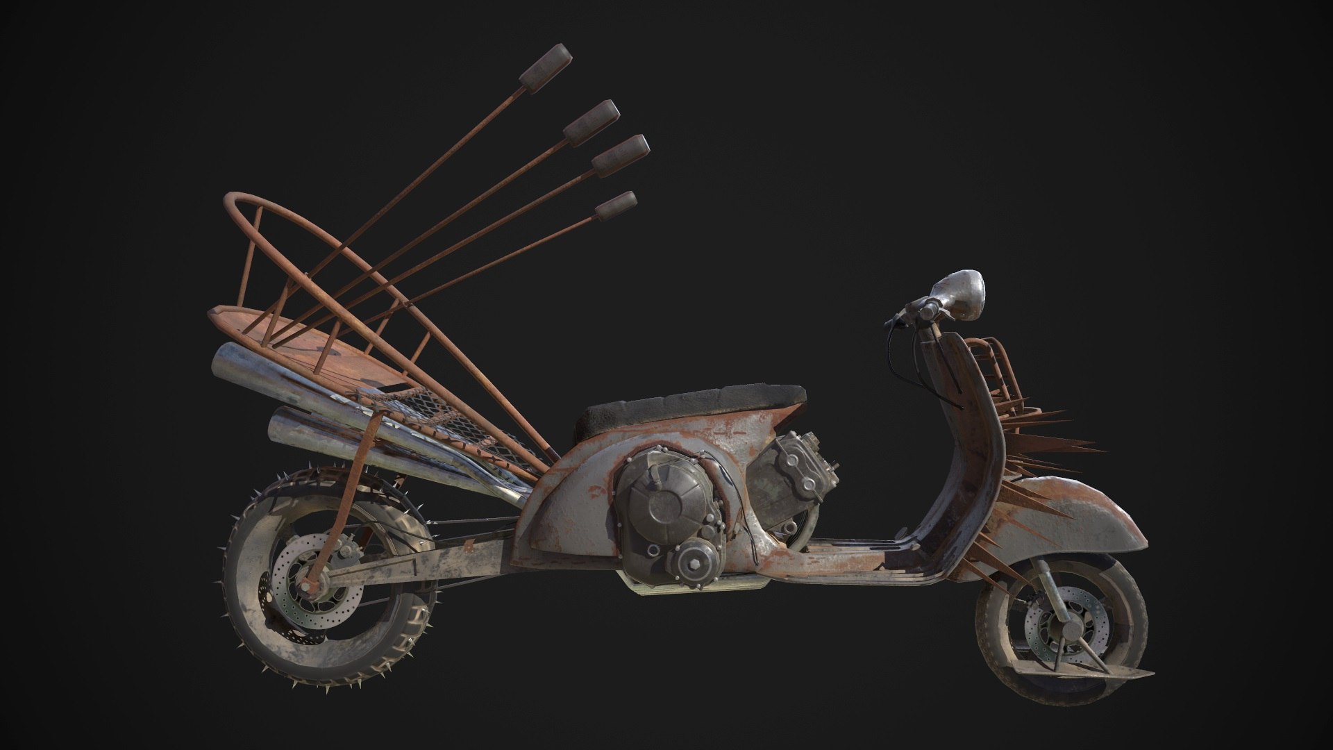 3D Mad Engine Vespa Model - TurboSquid 1178799