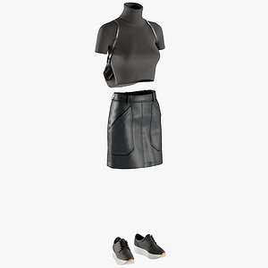 Women's Skirt, TShirt, Sneakers and Backpack