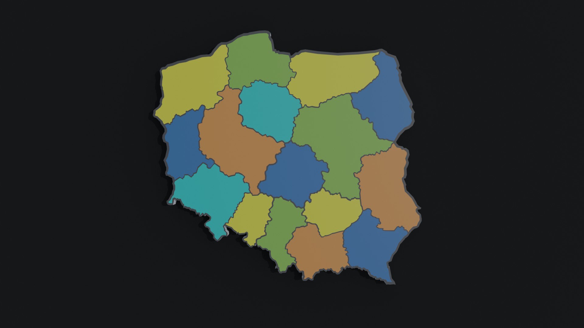 3D Political Map Of Poland Model - TurboSquid 1723804