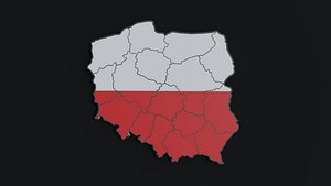 3D Political Map of Poland model