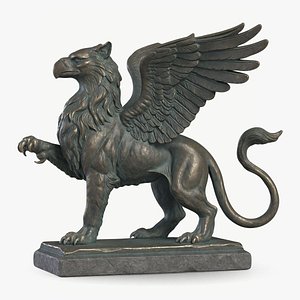 3D Griffin Mythical Creature Statue 1