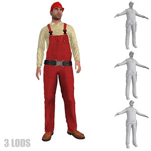 max rigged worker lod s