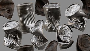 3D Crushed Food Can Collection model