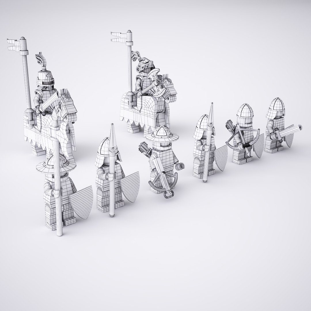 3d Model Rigged Lego Knight