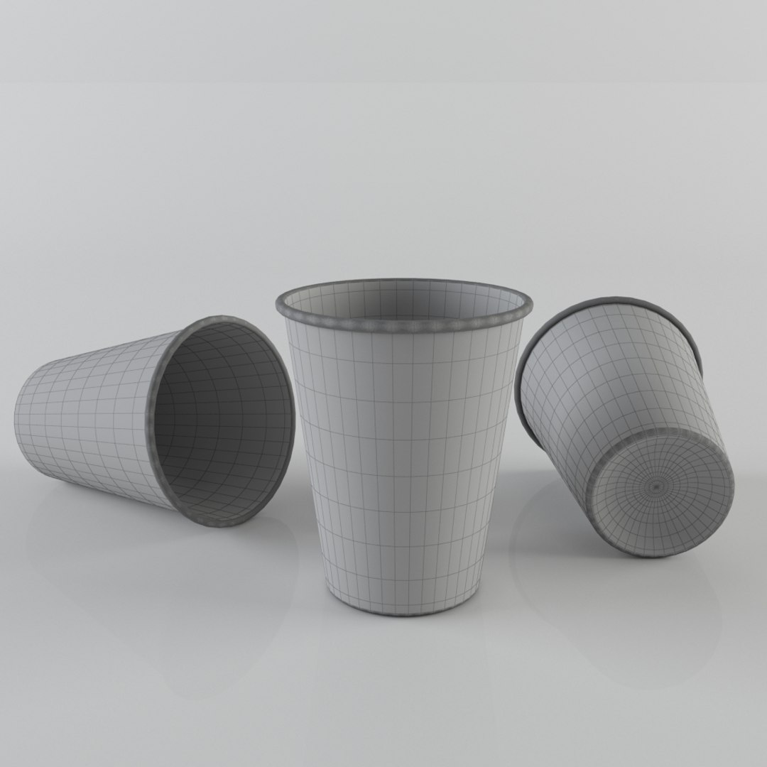 Paper Cups Set 3d Model