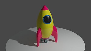 3D model Cartoon Rocket