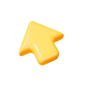 3d yellow click cursor icon