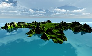 3D island maps model