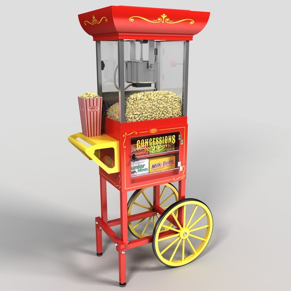 Old fashioned top popcorn machine cart