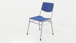 3D Old folding chair model