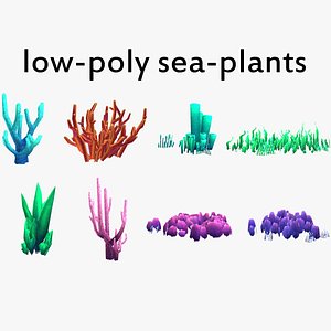 low-poly seaweed 3D