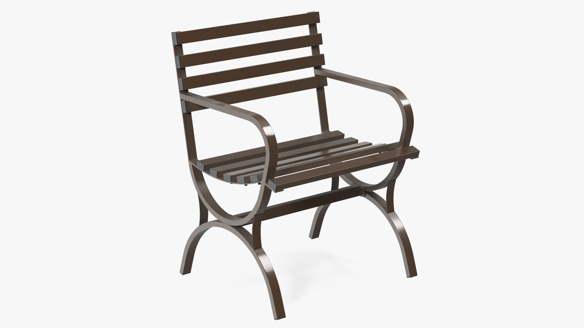 Outdoor Metal Seat Brown 3D model preview