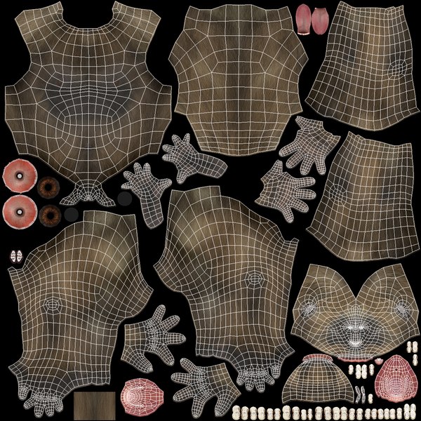 modelo 3d Gigantopithecus con piel aparejada - TurboSquid 2311874