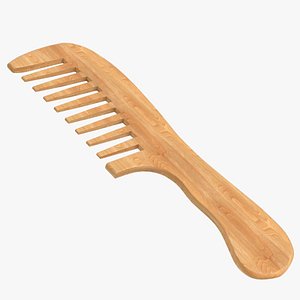 wooden wide tooth comb 3D model