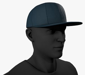 3D Blue Snapback Cap